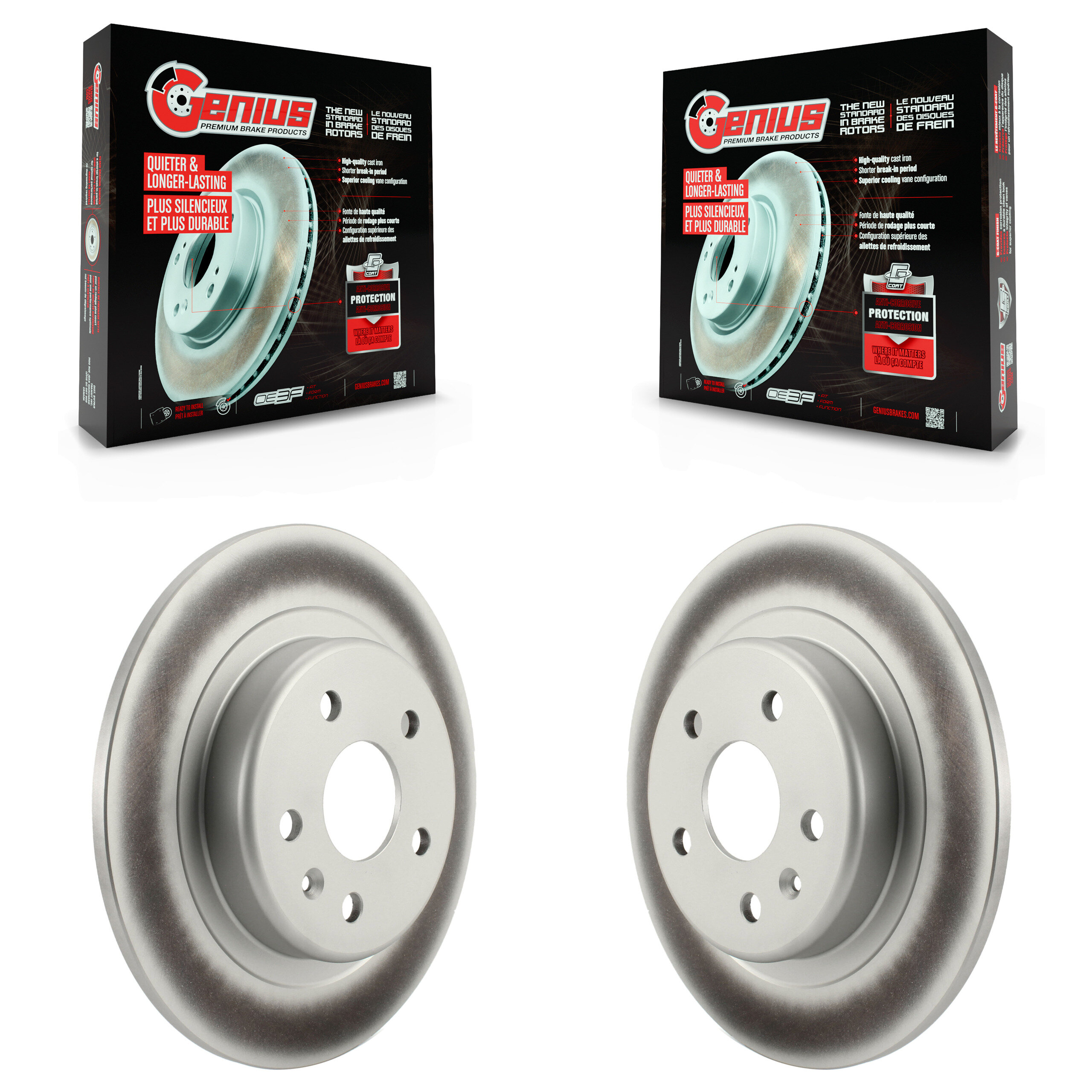 Rear Coated Brake Rotors Pair For 2019-2020 Buick Envision With 315mm Diameter Rotor KG-101351
