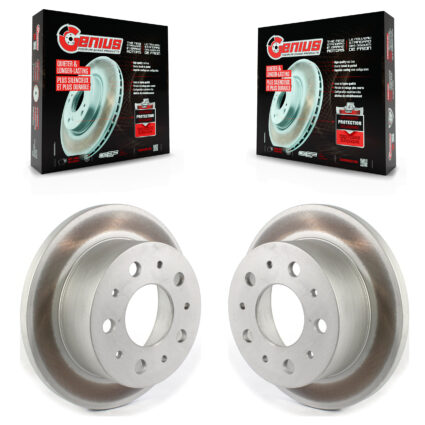 Rear Coated Brake Rotors Pair For 2014-2021 Ram ProMaster 2500 3500 1500 With Solid Rotor KG-101357
