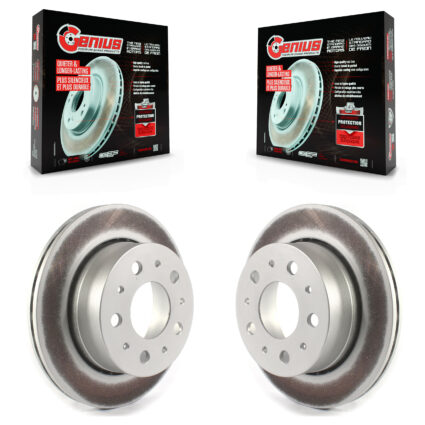 Rear Coated Brake Rotors Pair For 2014-2021 Ram ProMaster 2500 3500 1500 With Vented Rotor KG-101358