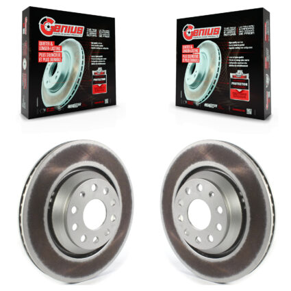 Rear Coated Brake Rotor Pair For Volkswagen Atlas Audi Q3 GTI Cross Sport Golf R Passat CC KG-101360