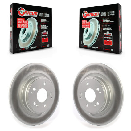 Rear Coated Disc Brake Rotors Pair For 2017-2020 Acura MDX KG-101368