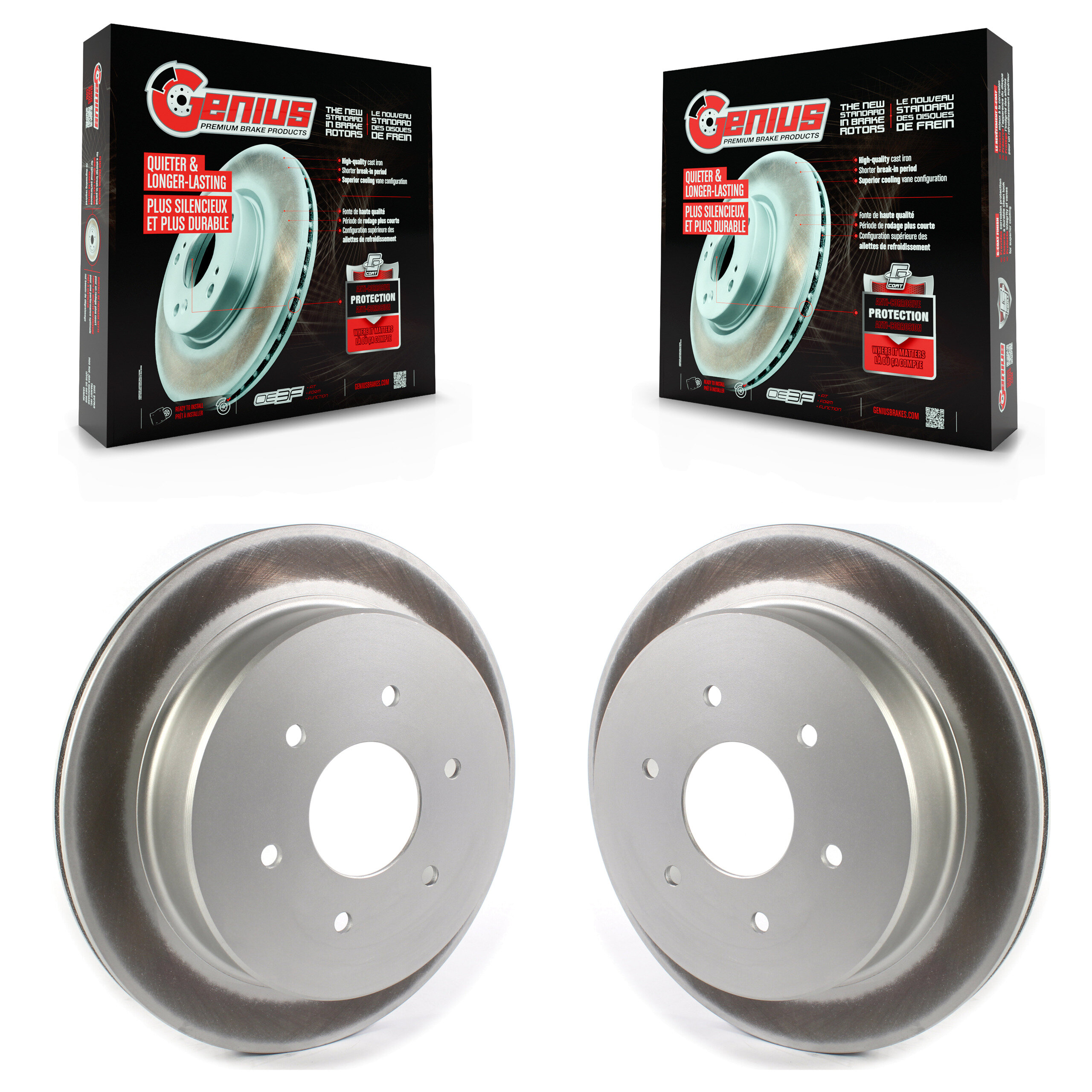 Rear Coated Disc Brake Rotors Pair For 2017-2023 Nissan TITAN KG-101369