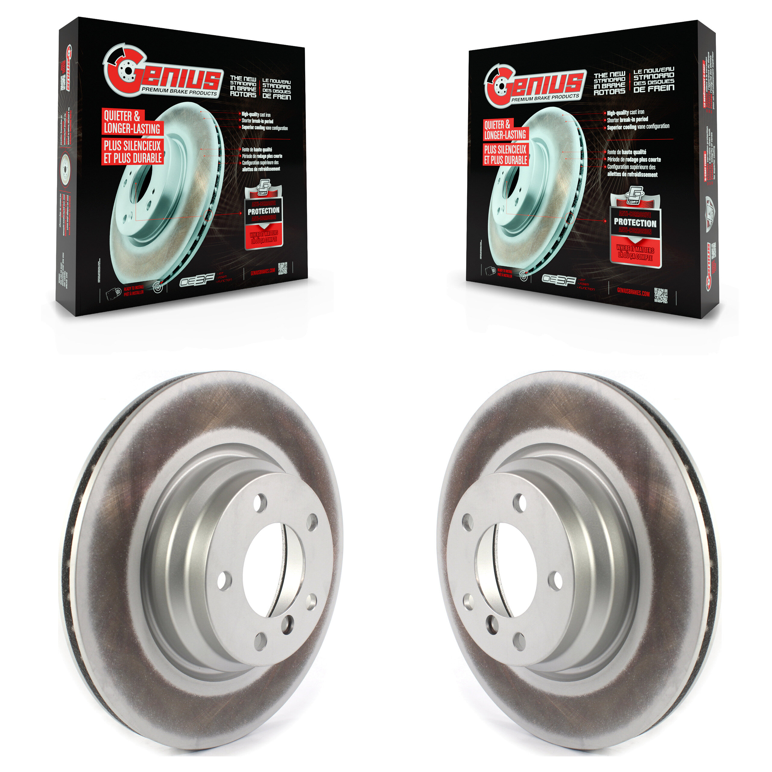Front Coated Disc Brake Rotors Pair For BMW X1 330i 330xi KG-101392