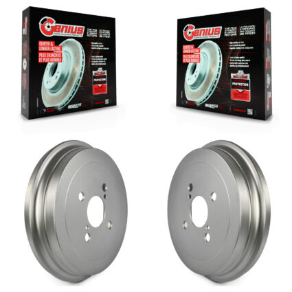 Rear Coated Brake Drums Pair For 2006-2018 Toyota Yaris KG-101405