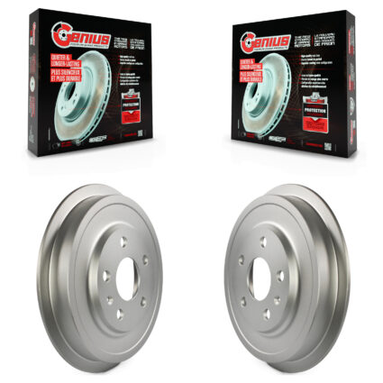 Rear Coated Brake Drums Pair For Volkswagen Jetta Beetle KG-101417