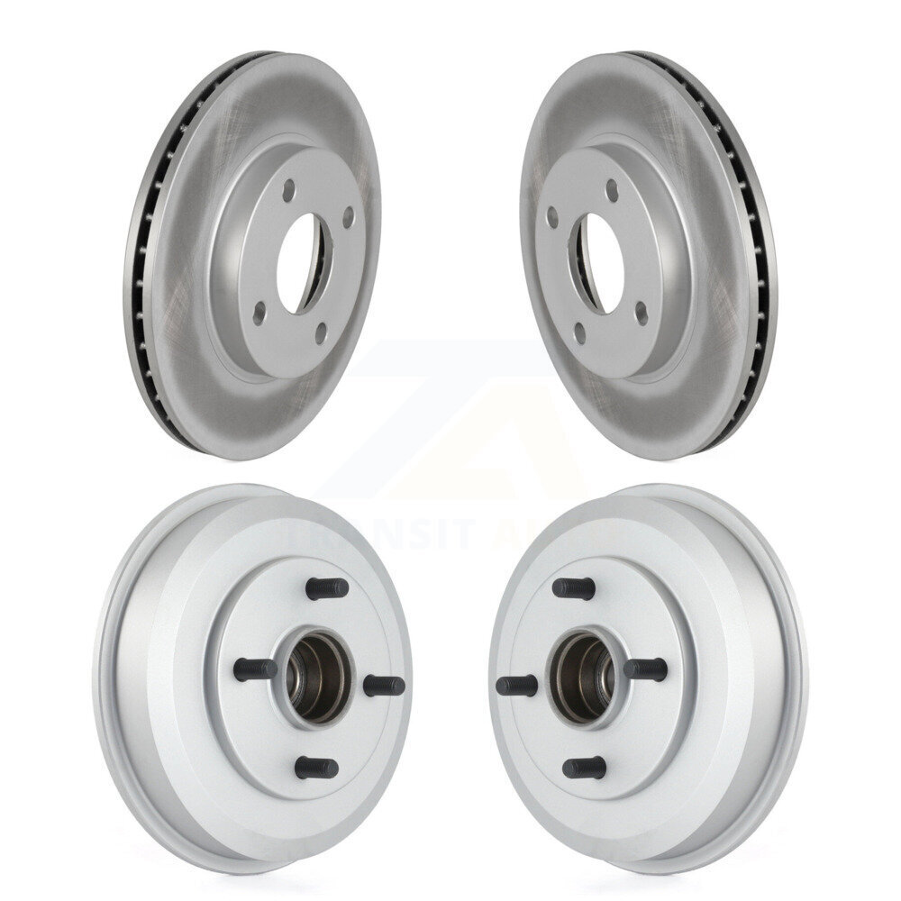 Front Rear Disc Brake Rotors Drums Kit For Ford Focus Wheel Bearing Included KG-101434