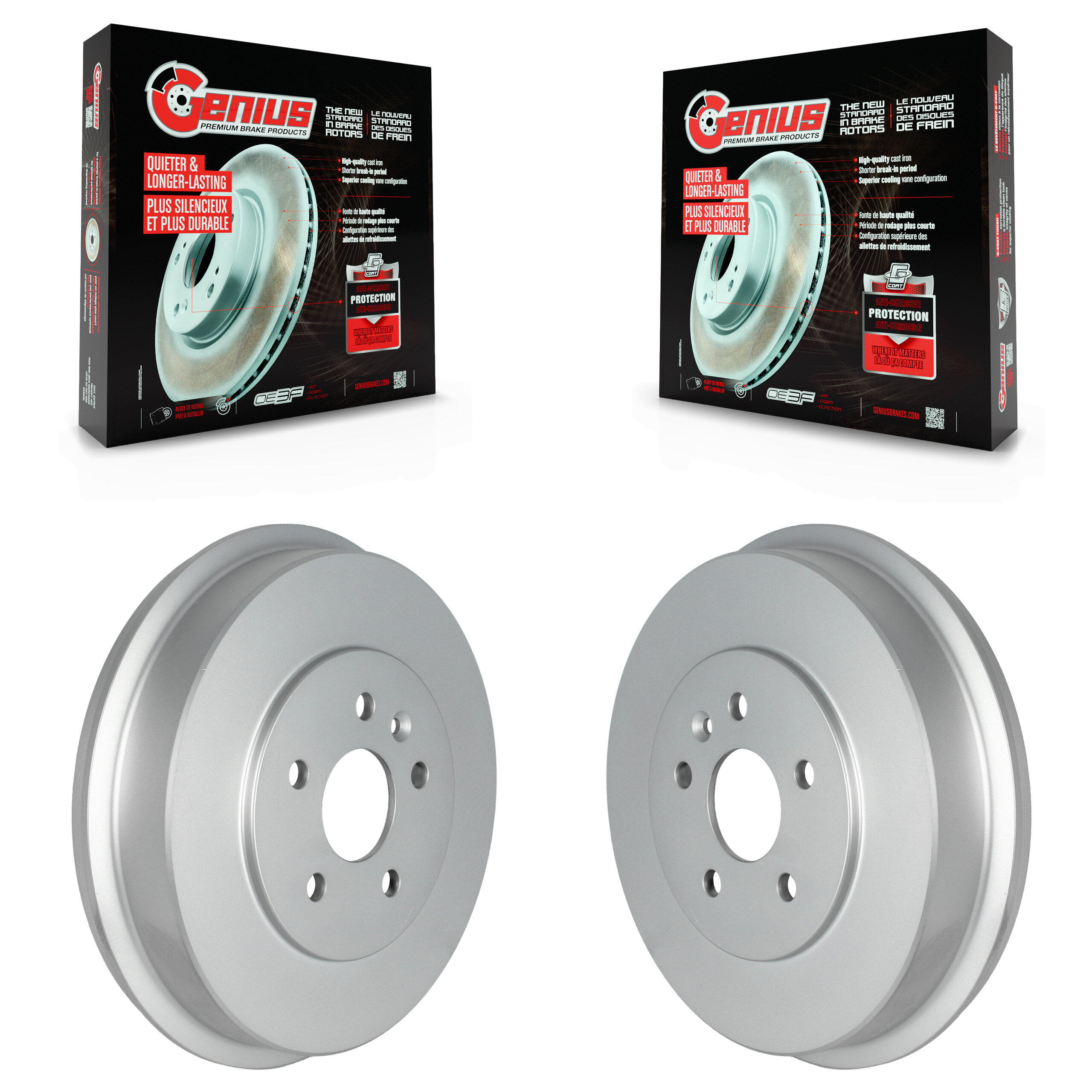 Rear Coated Brake Drums Pair For Chevrolet Cruze Limited KG-101490