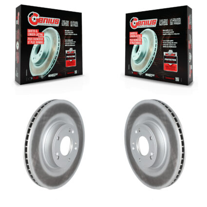 Front Coated Disc Brake Rotors Pair For 2009-2011 Hyundai Genesis 3.8L KG-101515