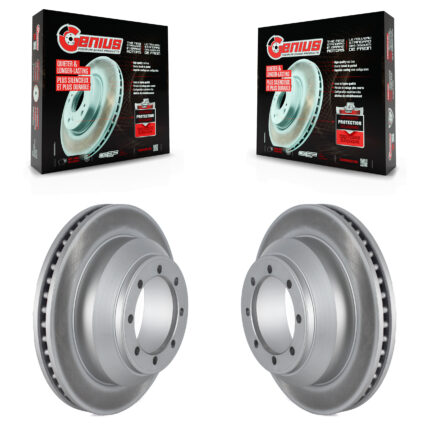 Rear Coat Disc Brake Rotors Pair For Ford E-350 Super Duty Econoline With Dual Wheels KG-101520