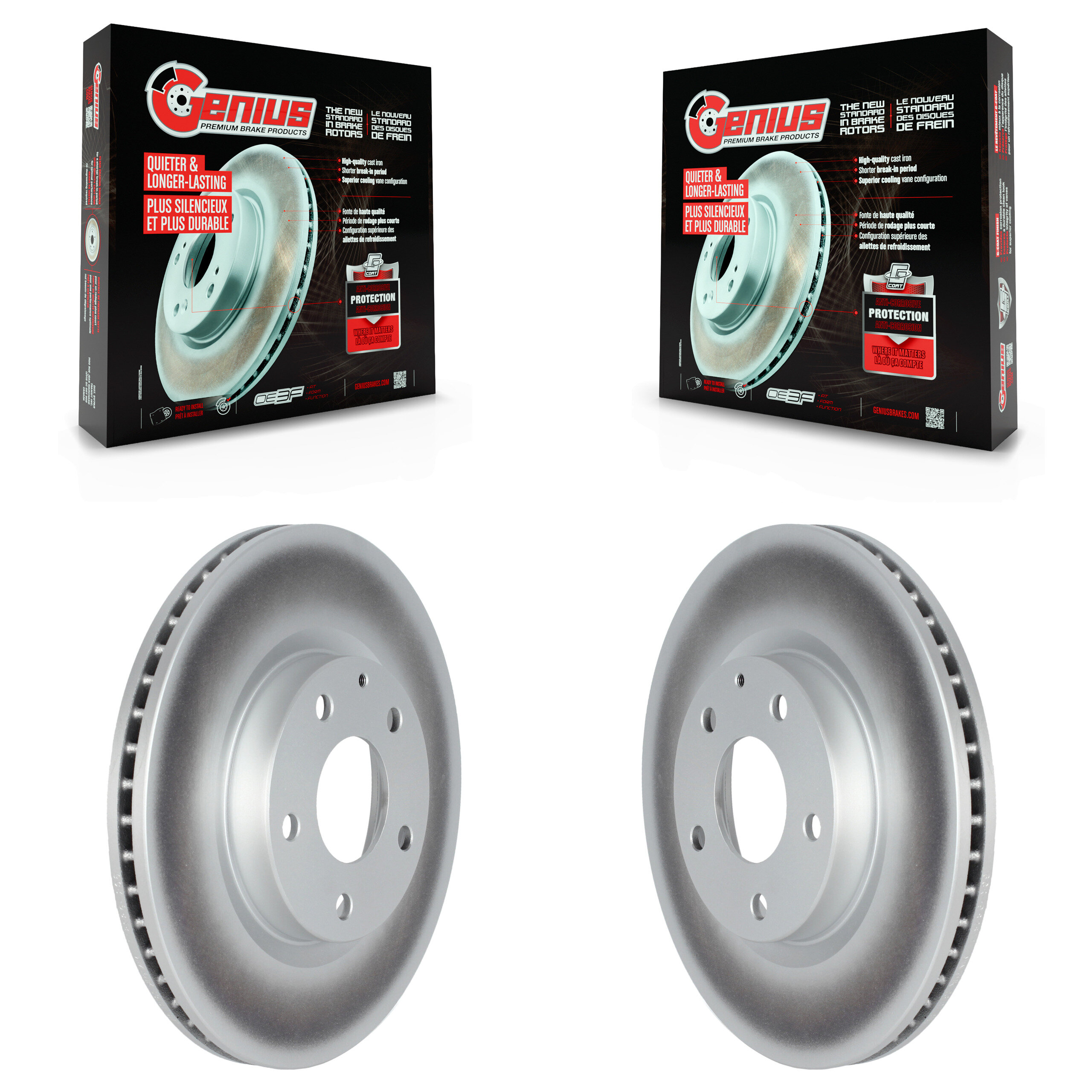 Front Coated Disc Brake Rotors Pair For Mazda 3 CX-30 Sport KG-101603