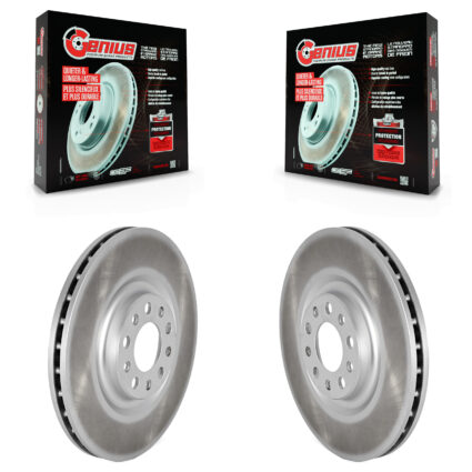 Front Coated Disc Brake Rotors Pair For Alfa Romeo Stelvio Giulia KG-101606