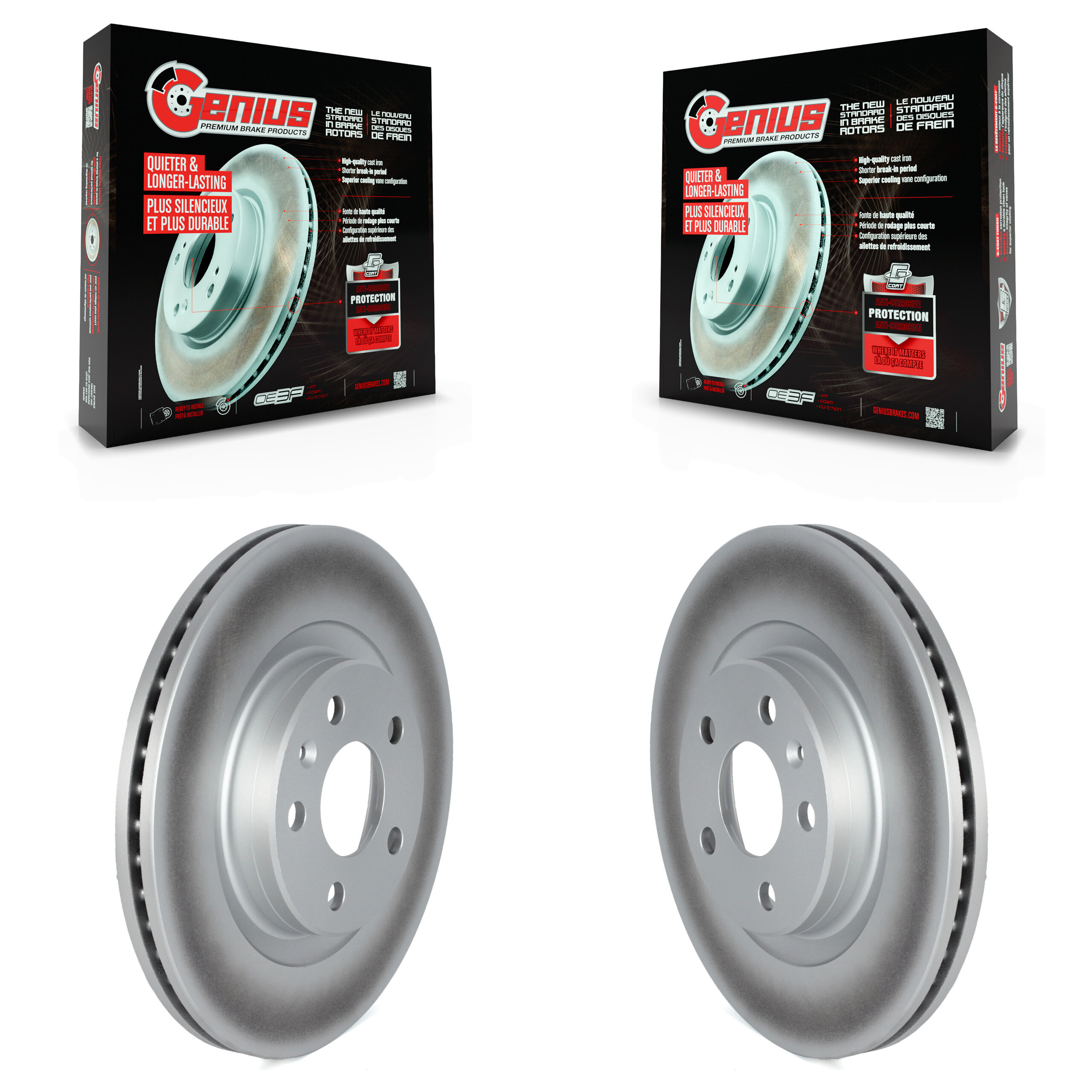 Front Coated Disc Brake Rotors Pair For Volvo XC40 KG-101613