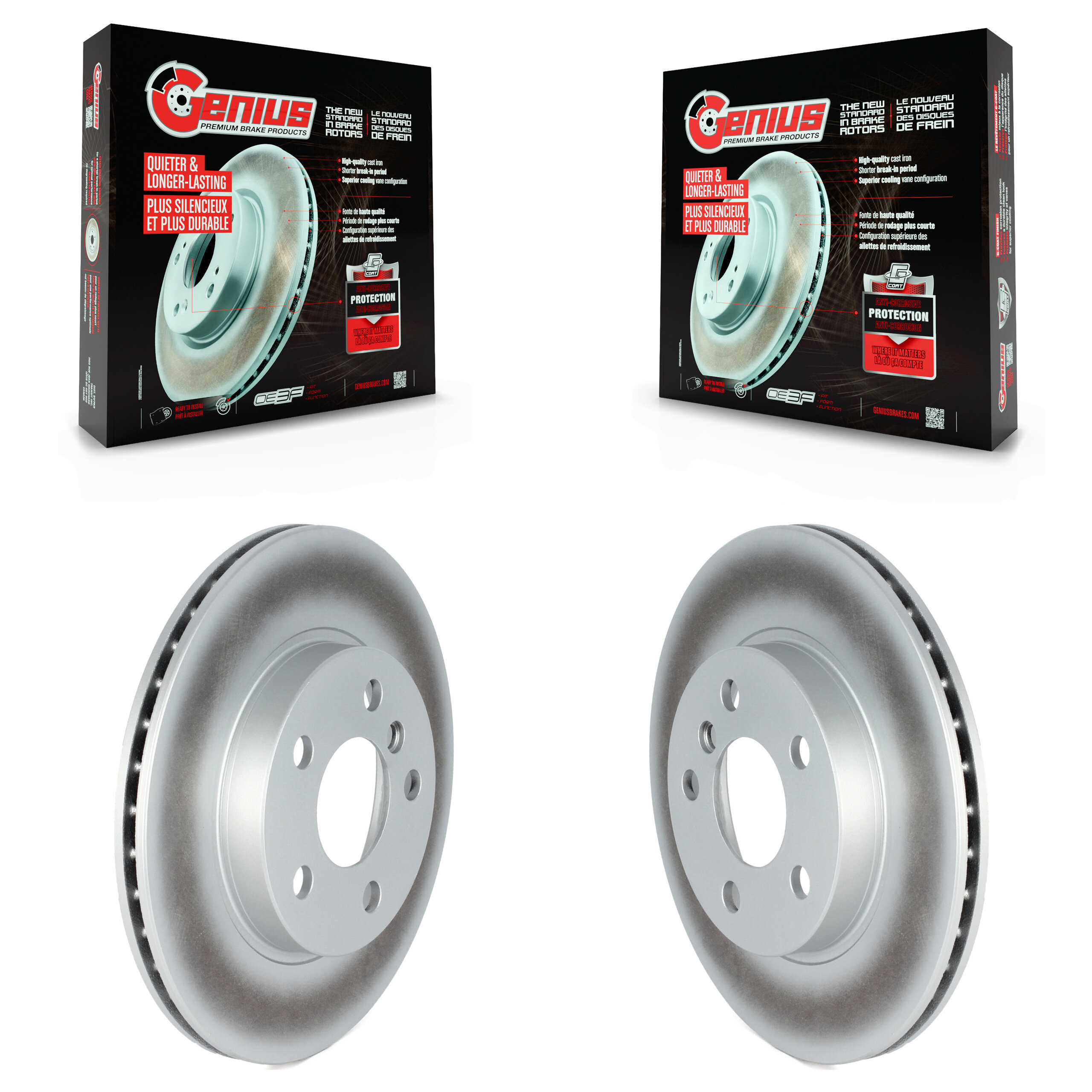 Front Coated Disc Brake Rotors Pair For BMW i3 i3s KG-101615
