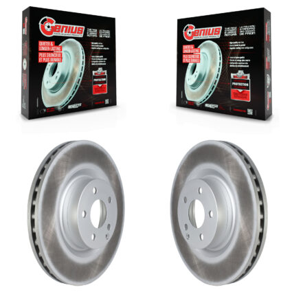 Front Coated Disc Brake Rotors Pair For Mercedes-Benz C250 E400 E550 KG-101620