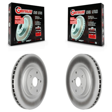Front Coated Disc Brake Rotors Pair For 2019-2024 Subaru Ascent KG-101623