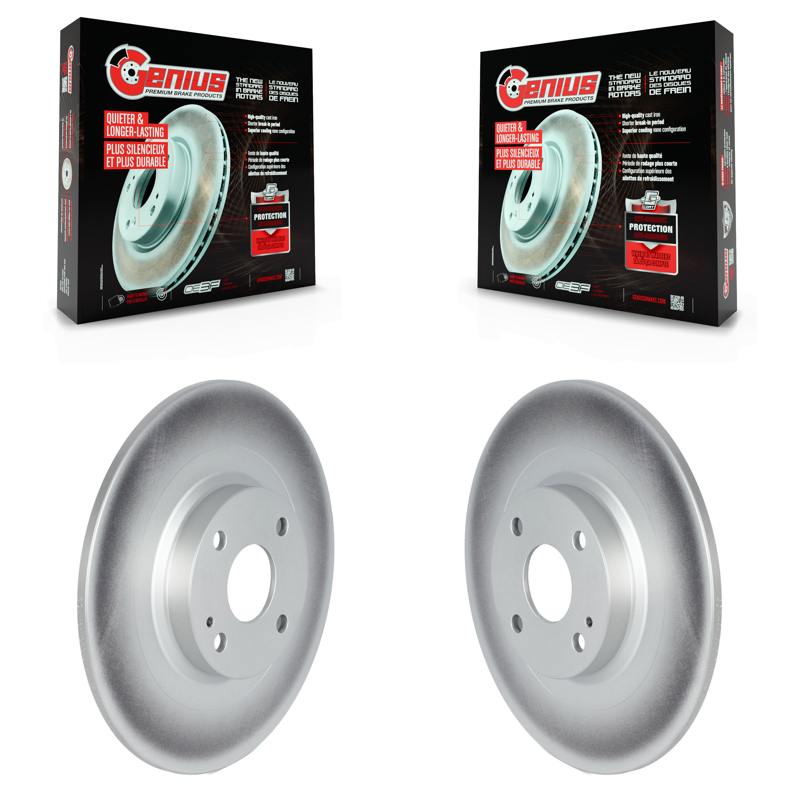Rear Coated Disc Brake Rotors Pair For Mazda MX-5 Miata Fiat 124 Spider KG-101636
