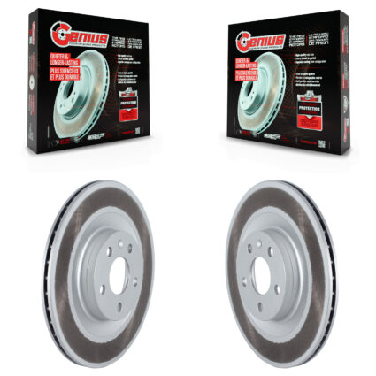 Rear Coated Disc Brake Rotors Pair For Volvo XC60 XC90 S60 V60 Cross Country V90 S90 KG-101645