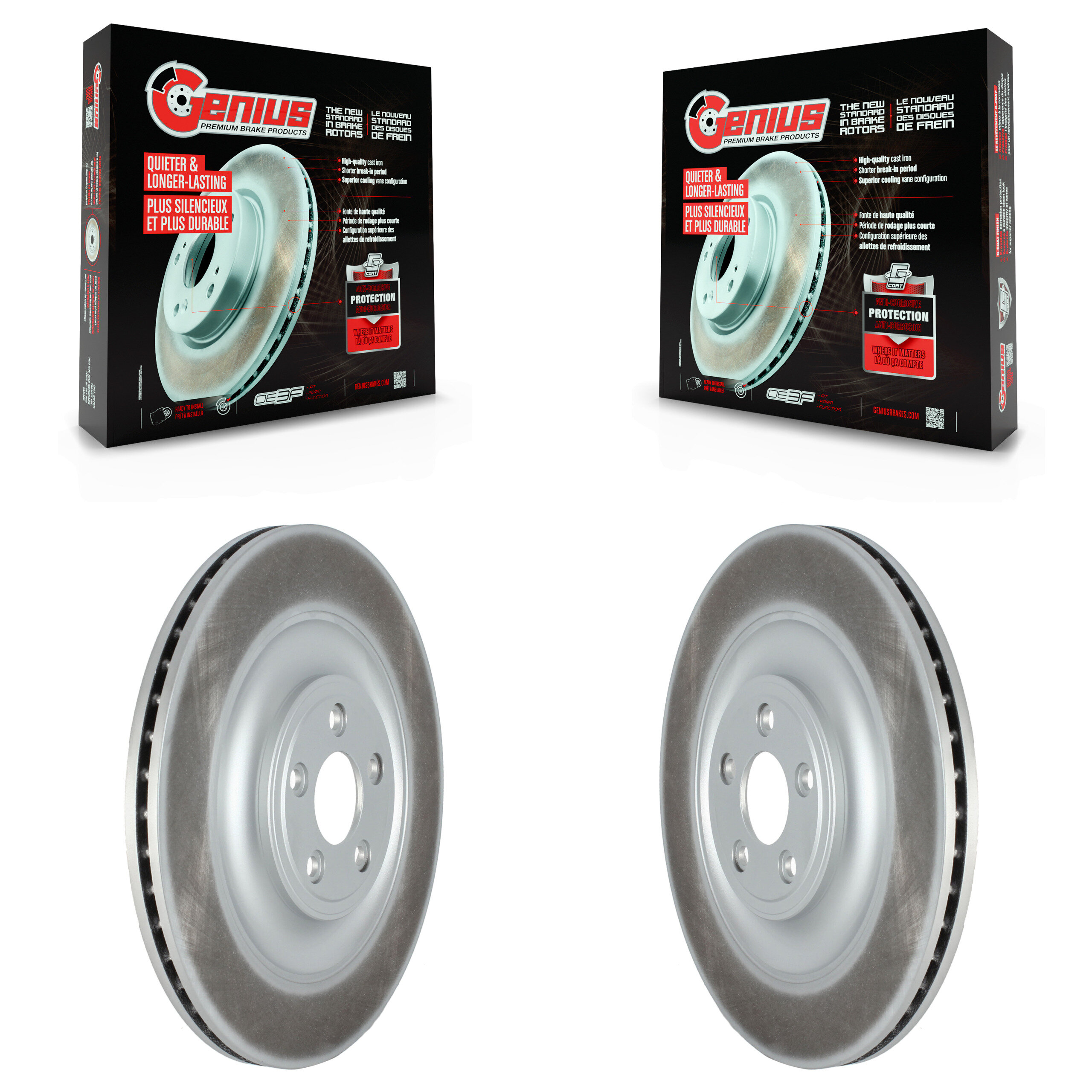 Rear Coated Disc Brake Rotors Pair For Jaguar XF XJ XKR XFR XKR-S XFR-S XJR XJR575 KG-101654