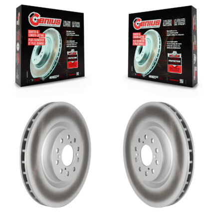 Front Coated Disc Brake Rotors Pair For 2017-2020 Honda Civic Type R KG-101711