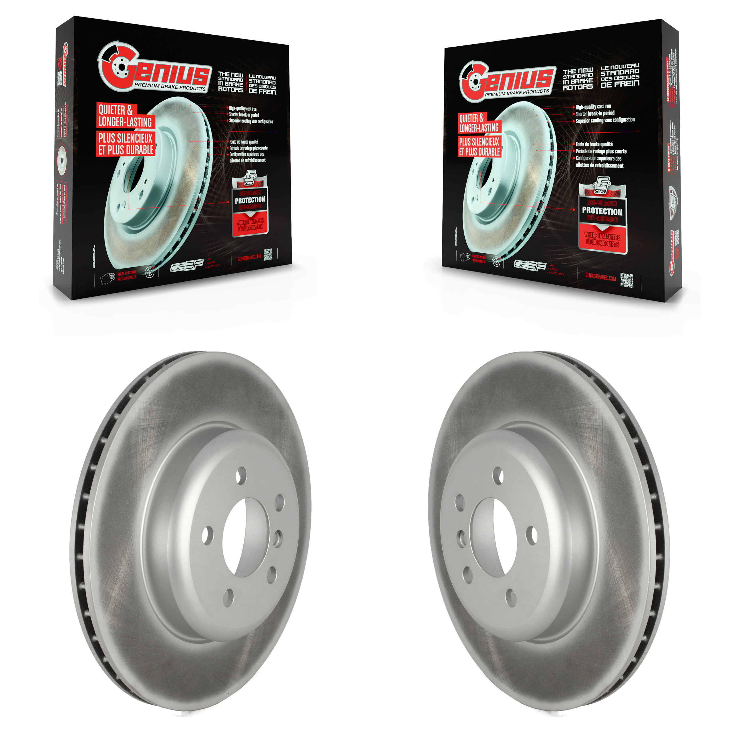 Rear Coat Brake Rotor Pair For BMW 550i xDrive 650i Gran Coupe 535i GT 640i 740Li Alpina 7 KG-101732