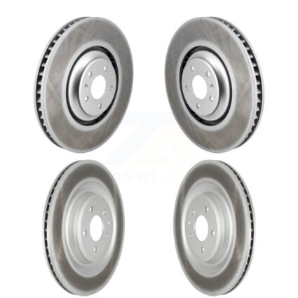 Front Rear Coated Brake Rotors Kit For 2011 Audi A8 Quattro With 356mm Diameter Rotor KG-101782