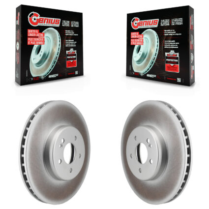 Front Coated Disc Brake Rotors Pair For Mercedes-Benz GLC300 C300 C400 C350e KG-101791