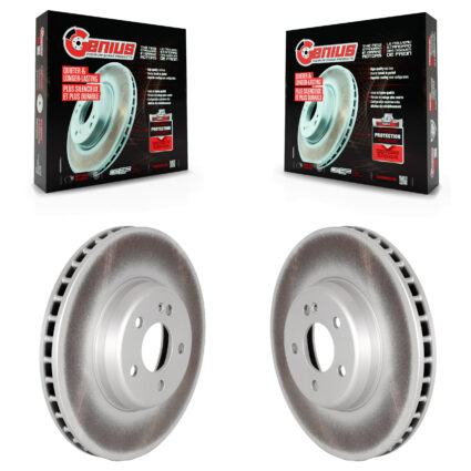 Front Coated Disc Brake Rotors Pair For Mercedes-Benz C300 E300 Without Sport Package KG-101792