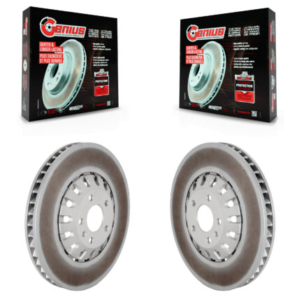 Front Coated Disc Brake Rotors Pair For Audi Q7 Q8 e-tron Quattro A6 A7 Sportback A8 KG-101793