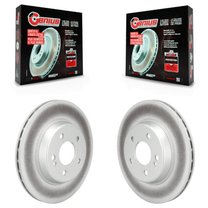 Rear Coated Disc Brake Rotors Pair For Mercedes-Benz C300 E300 C400 E350 C350e KG-101799