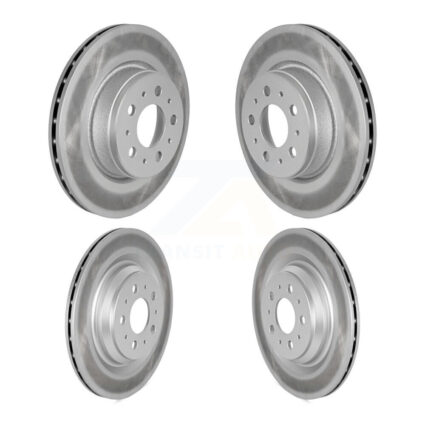 Front Rear Coated Disc Brake Rotors Kit For 2017-2022 Tesla 3 With Gray Painted Calipers KG-101802