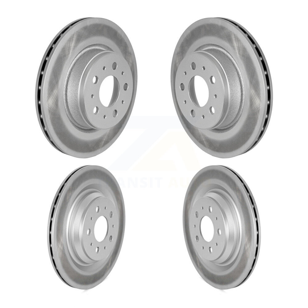 Front Rear Coated Disc Brake Rotors Kit For 2017-2022 Tesla 3 With Gray Painted Calipers KG-101802