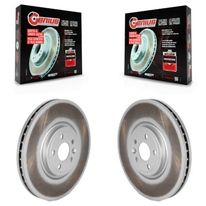 Front Coated Disc Brake Rotors Pair For Jaguar F-Pace Land Rover Range Velar I-Pace KG-101810
