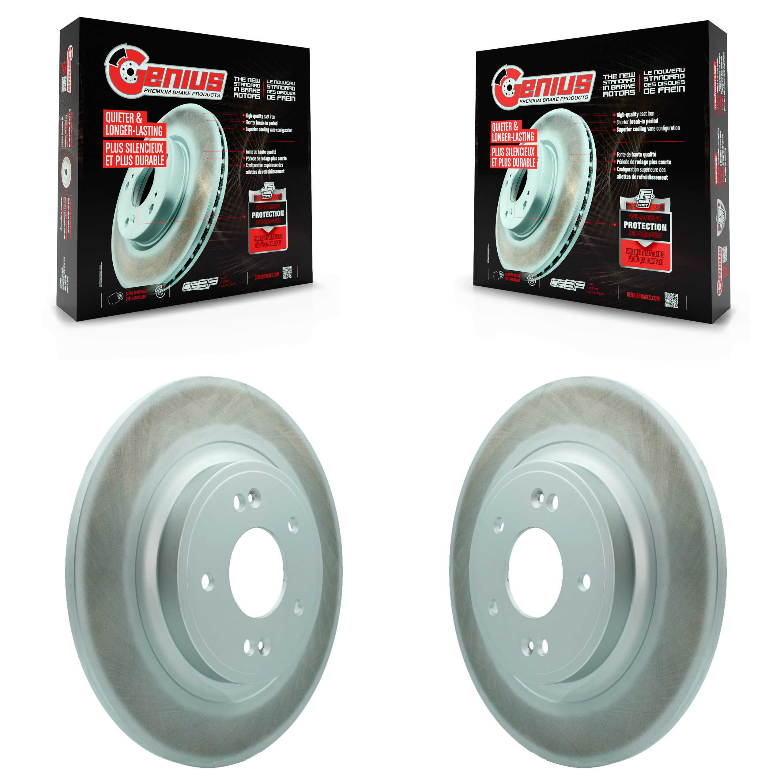 Rear Coated Disc Brake Rotors Pair For 2021-2023 Hyundai Santa Fe Kia Sorento GAS engine KG-101831