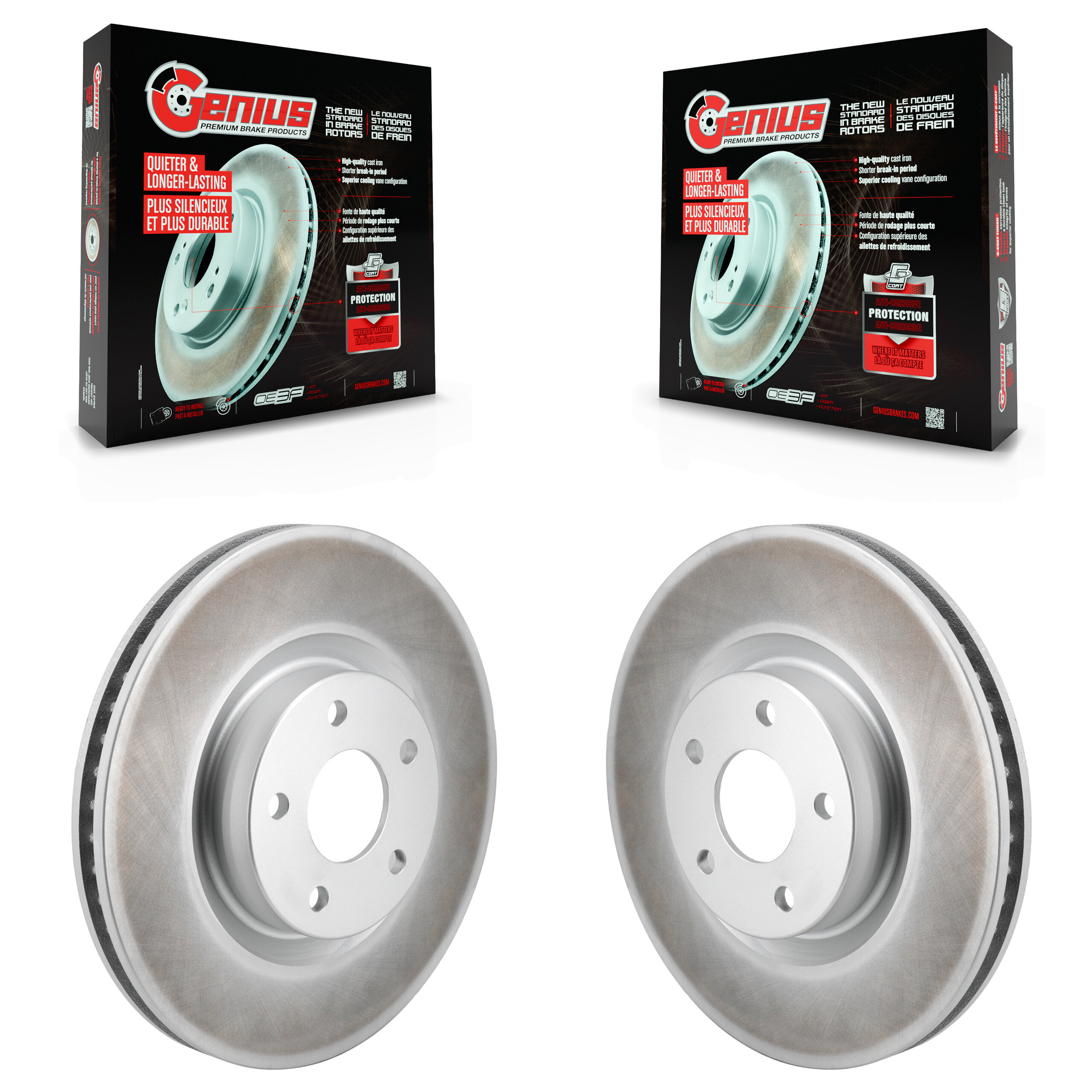 Front Coated Disc Brake Rotors Pair For Ford Escape Bronco Sport Lincoln Corsair KG-101857