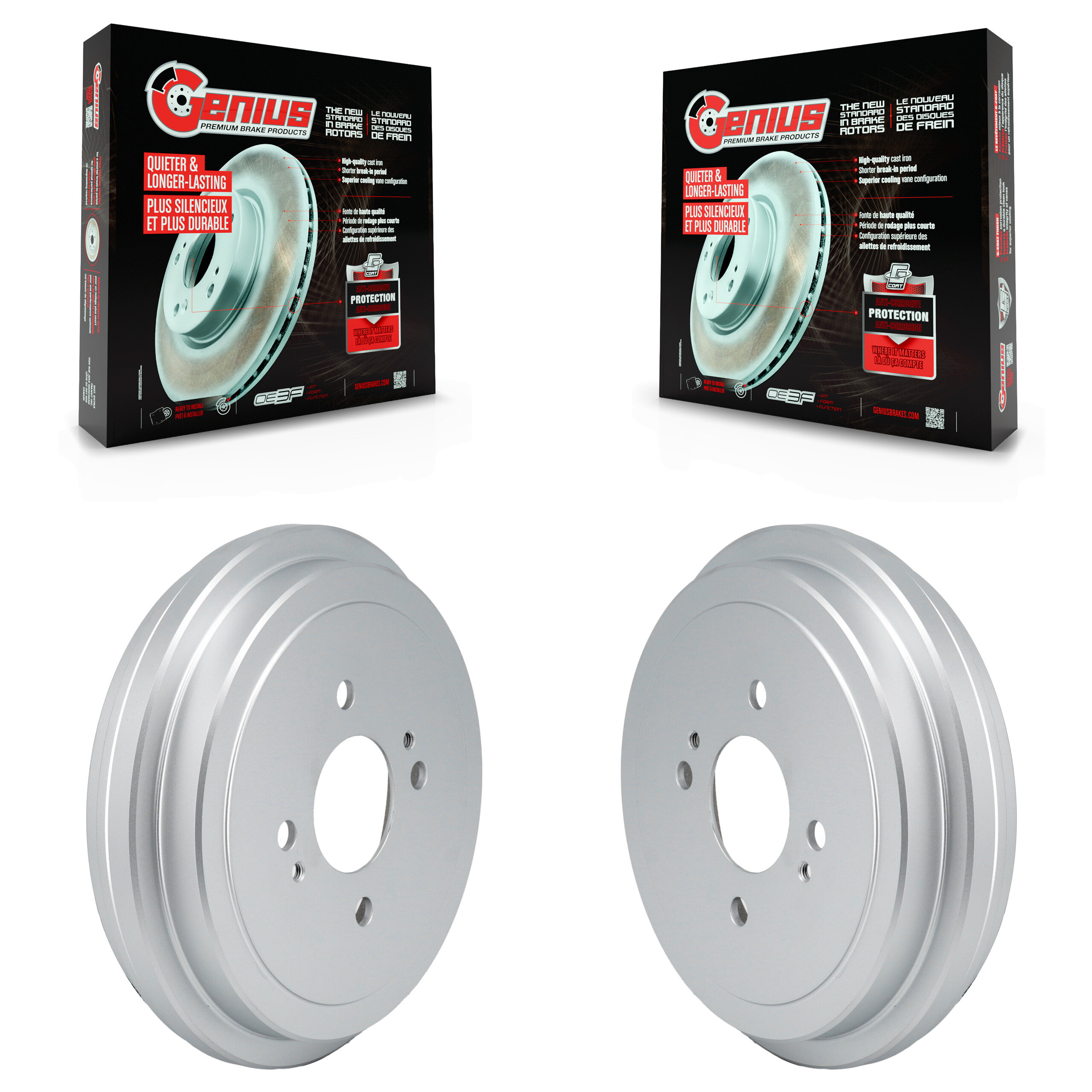 Rear Coated Brake Drums Pair For Nissan Kicks Versa KG-101870