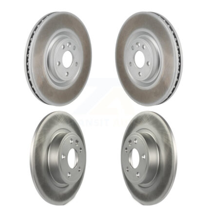 Front Rear Coated Brake Rotors Kit For 18-21 Jaguar E-Pace With 349mm Diameter Rotor KG-101920