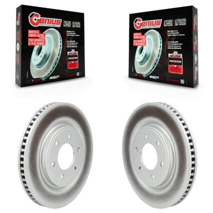 Front Coated Disc Brake Rotors Pair For 2022-2023 Ford F-150 Lightning KG-101961