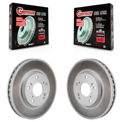 Front Coated Disc Brake Rotors Pair For 2017-2021 Honda Clarity KG-101968