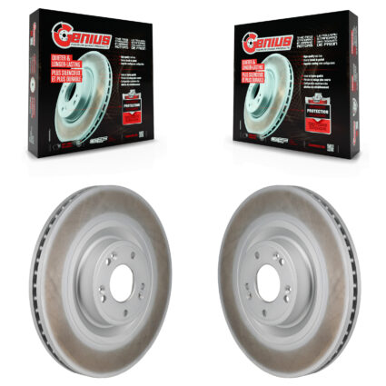 Front Coated Disc Brake Rotors Pair For Hyundai Genesis Equus G80 Kia K900 KG-101971