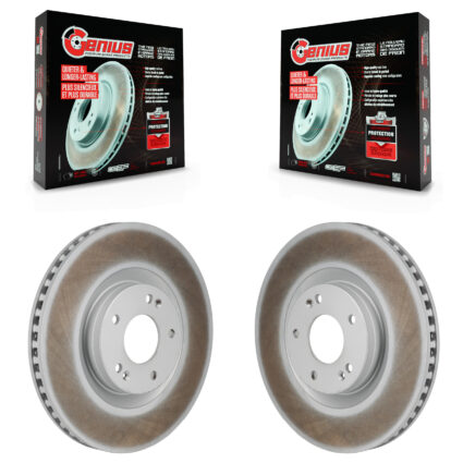 Front Coated Disc Brake Rotors Pair For Hyundai Santa Fe Kia Sorento Cruz KG-101972