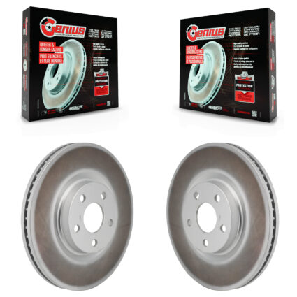 Front Coated Disc Brake Rotors Pair For 2017-2020 Lincoln MKZ 2.0L KG-101974