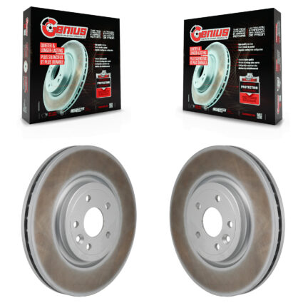 Front Coated Disc Brake Rotors Pair For Jaguar XE XF KG-101978