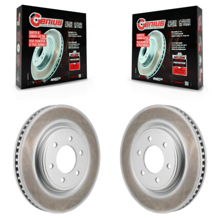 Front Coated Disc Brake Rotors Pair For Ford F-150 Bronco Expedition Lincoln Navigator KG-101979