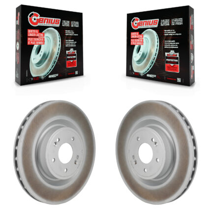 Front Coated Disc Brake Rotors Pair For Genesis G70 Kia Stinger KG-101984
