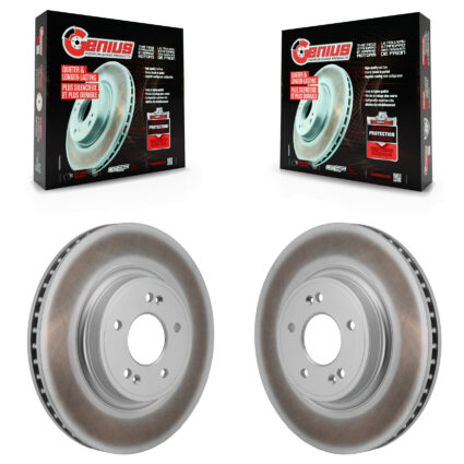 Front Coated Disc Brake Rotors Pair For Genesis G70 Kia Stinger KG-101985