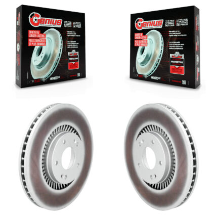 Front Coated Disc Brake Rotors Pair For 2022-2023 Kia Carnival KG-101986