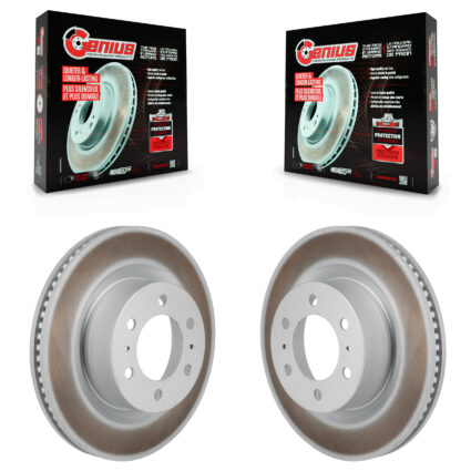 Front Coated Disc Brake Rotors Pair For Toyota Tundra Sequoia Lexus LX600 KG-101987