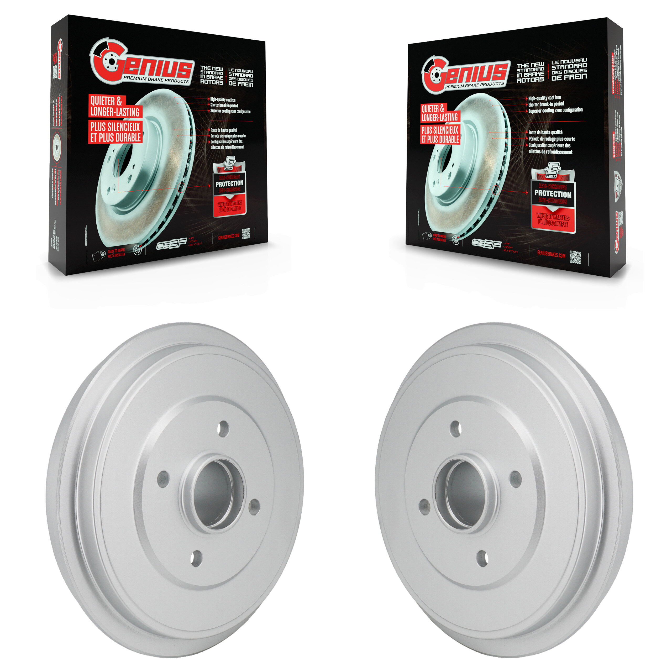 Rear Coated Brake Drums Pair For Nissan Micra Versa Note KG-102041