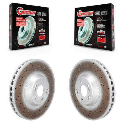 Front Coated Disc Brake Rotors Pair For Mercedes-Benz S550 S560 S450 S550e KG-102051