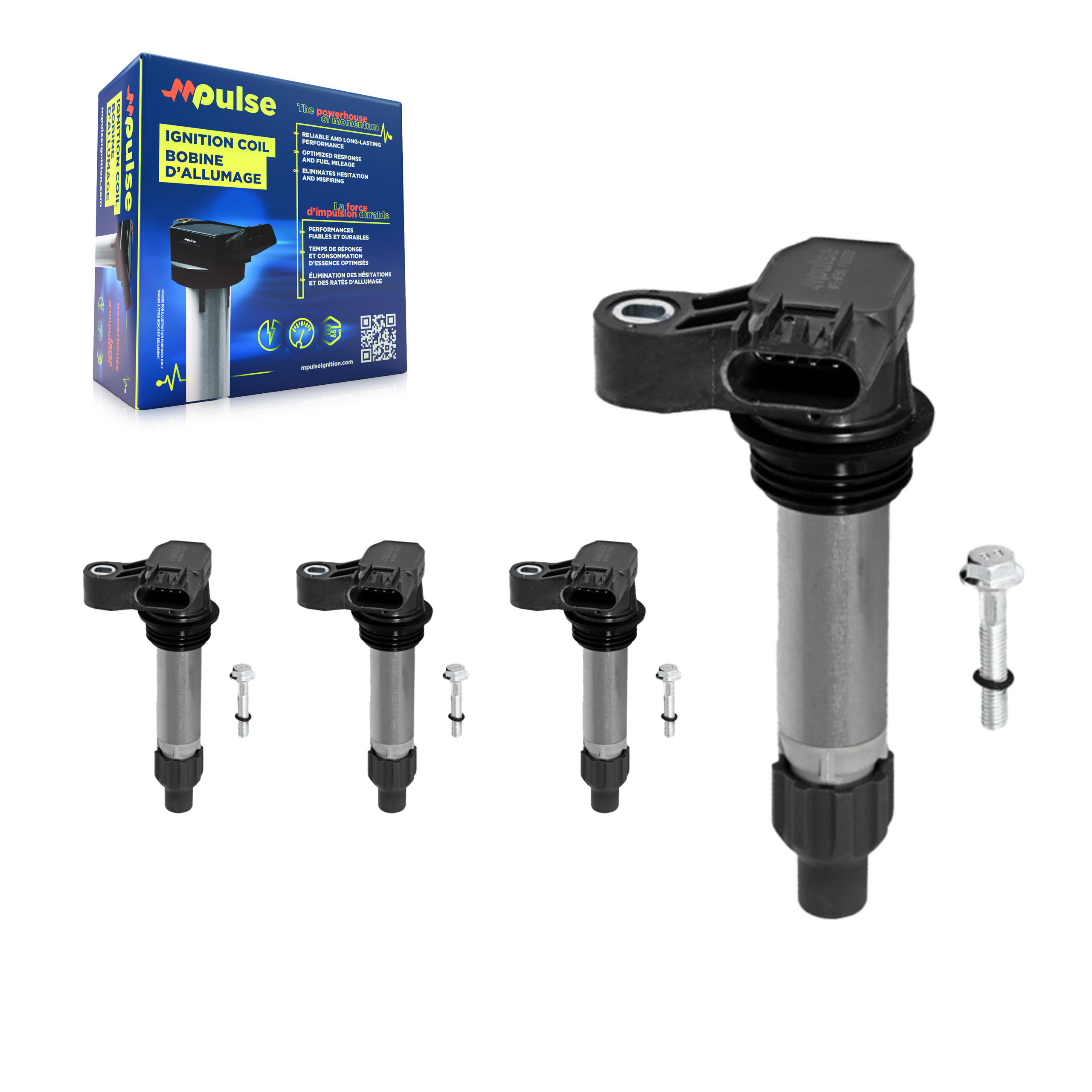 Ignition Coil (4 Pack) For Chevrolet Equinox GMC Terrain Cadillac Buick Traverse Malibu KMP-100392